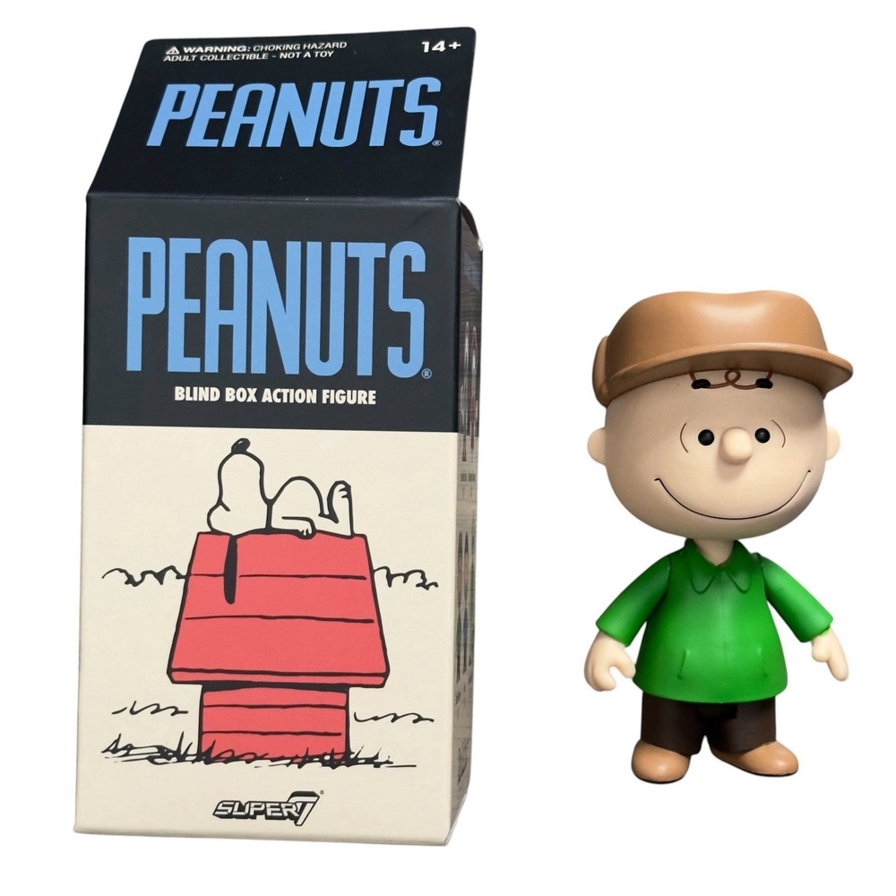 Super7 Peanuts ReAction Wave 4 Green Coat Charlie Brown Blind Box Figure